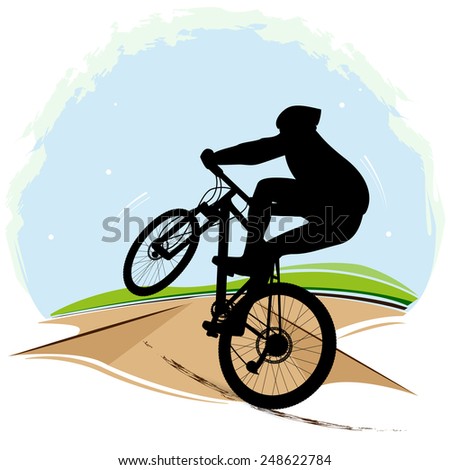 Vector Graphics Illustration Mountain Bike Rider Stock Vector 2169027 ...