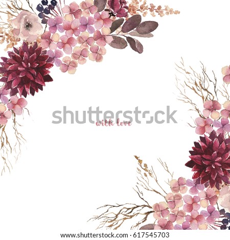 Watercolor Flowers Set Beautiful Floral Clip Art Elegant Collection With Isolated Leaves And Watercolor Flowers Set Beautiful Floral Clip Art Elegant Collection With Isolated Leaves And