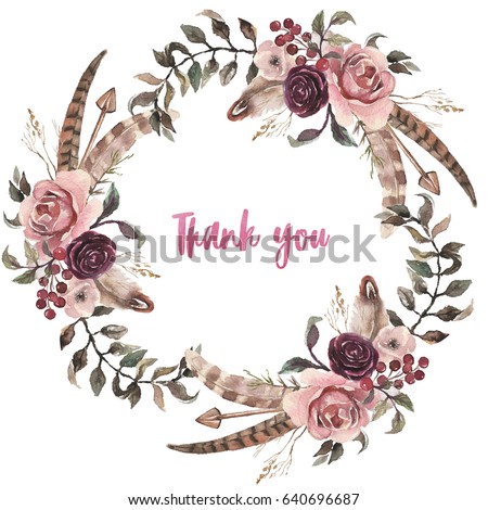 Watercolor Wreath Stock Images, Royalty-Free Images 