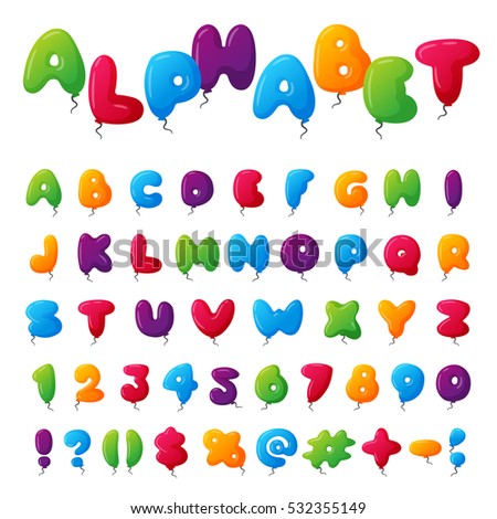 Alphabet Kids Font Vector Set Multicolored Stock Vector ...