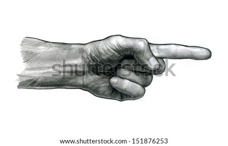 Pencil Drawing Index Finger Stock Illustration 151876253 - Shutterstock