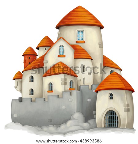 Cartoon Castle Isolated Illustration Children Stock Illustration ...