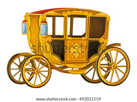 Cartoon Carriage Transportation Isolated Illustration Children Stock