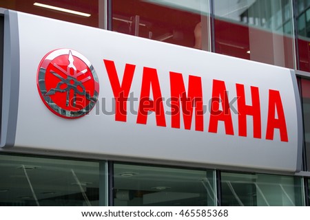 VILNIUS, LITHUANIA-AUGUST 7, 2016: Yamaha logo. Yamaha Motor Company Limited is a Japanese manufacturer of motorcycles, marine products such as boats and outboard motors, and other motorized products.