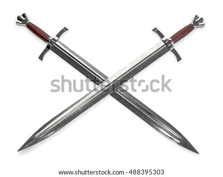 stock-photo-dual-medieval-swords-with-wooden-handles-d-rendering-488395303.jpg