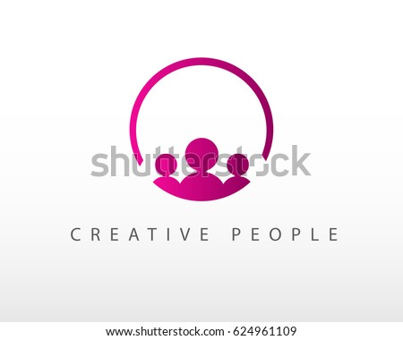 creative people logo design template circle stock vector royalty