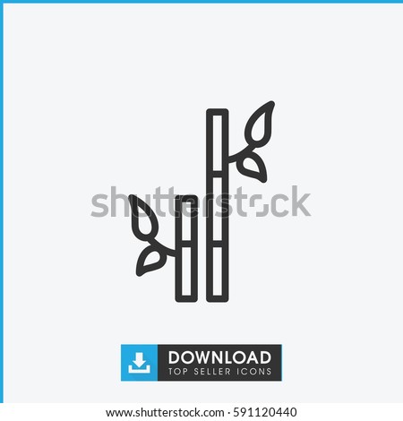 bamboo icon. Simple outline bamboo vector icon. On white background.