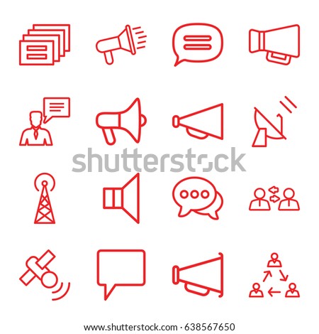 communicate icons set set 16 communicate stock vector 638567650 how a megaphone works