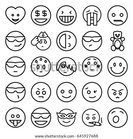 Cartoon Fanny Faces Different Emotions Emoji Stock Vector 501615682 ...