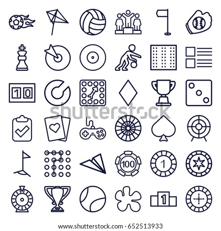 Game Icons Set Of 36 Outline Such As Field Joystick Game Icons Set Of 36 Outline Such As Field Joystick