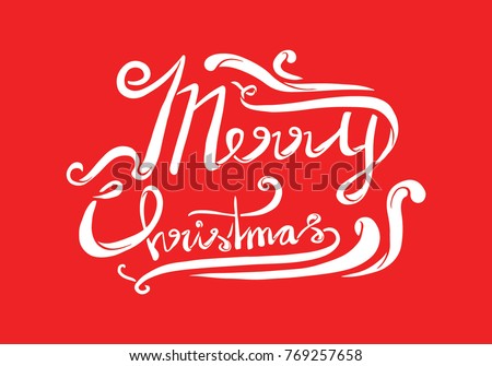 Merry Christmas Lettering Floral Decoration Elements Stock Vector 120026176 - Shutterstock