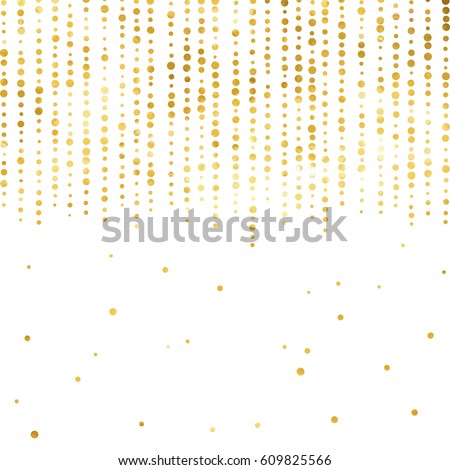 Gold Glitter Background Polka Dot Vector Stock Vector 609825566