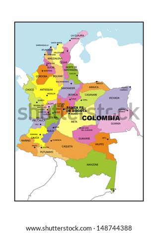 Colombia Map Stock Photos, Images, & Pictures | Shutterstock