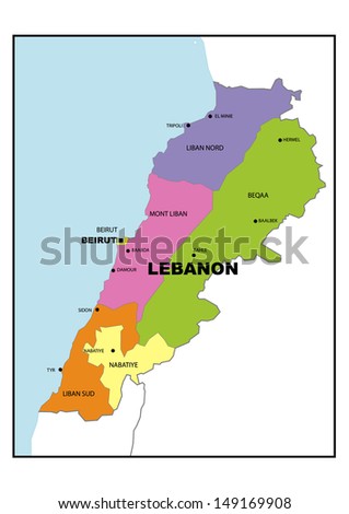 Lebanon Map Stock Photos, Images, & Pictures | Shutterstock