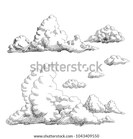 Line Drawing Clouds Stock Vector (Royalty Free) 1043409550 - Shutterstock