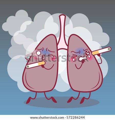 Cartoon Lung Feel Scare Cry Smoke Stock Illustration 575893102 ...