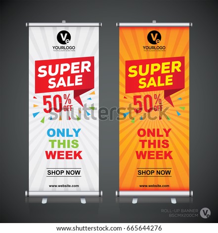  Roll Big Sale Banner Brochure Flyer Stock Vector 665644276 