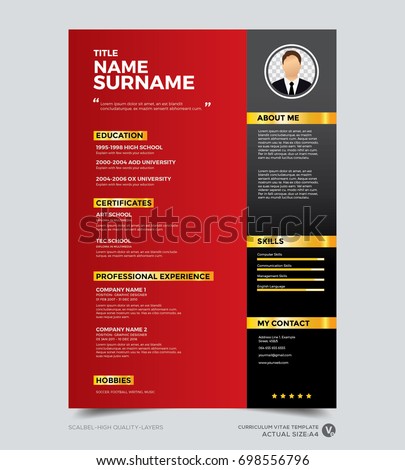 red modern resume template selo l ink co