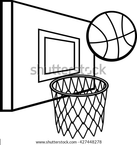 Basketball Hoop Ball Symbol Stock Vector 536837305 - Shutterstock