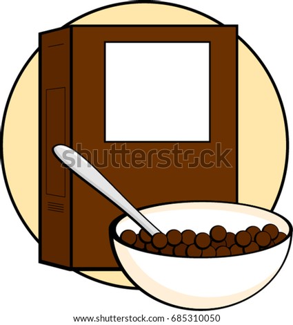 Cereal Bowl Spoon Stock Vector 181827332 - Shutterstock