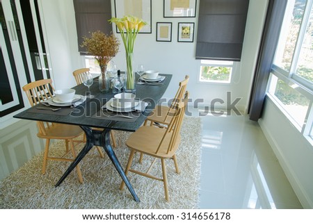 Modern Home Dining Room dining table stock images, royalty-free images & vectors Modern Home Dining Room dining table stock images, royalty-free images & vectors