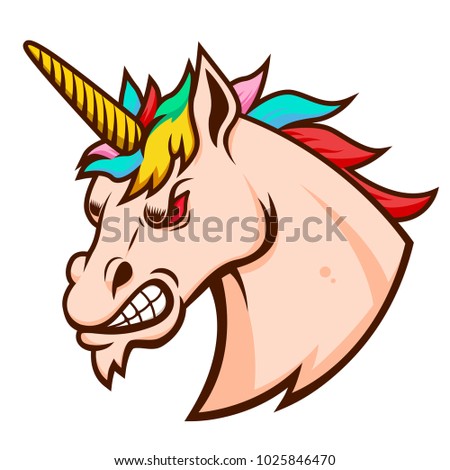 Download Angry Unicorn Head Design Element Logo Stock Vector ...