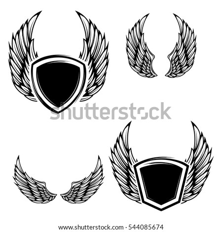 Vector Winged Automotive Motorcycle Badge Signs Stock Vector 98427173 ...