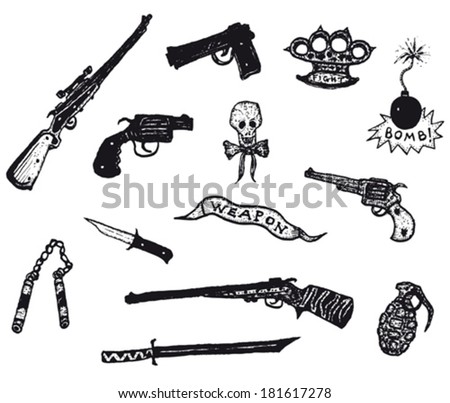 Tattoo Skull And Gun Stock Photos, Images, & Pictures | Shutterstock