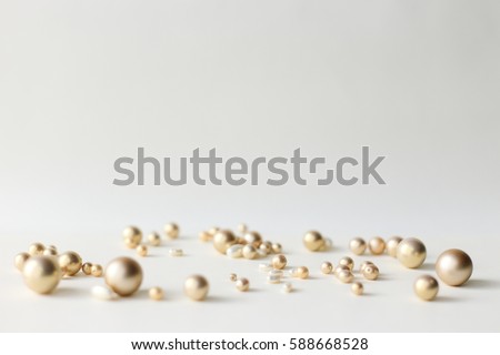Lots of pearls in white background
