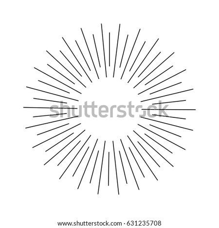 Sun Rays Hand Drawn Linear Drawing Stock Vector 529637134 - Shutterstock