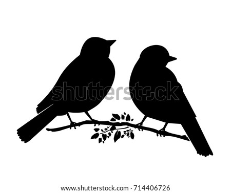Download Silhouette Two Birds Stock Vector (Royalty Free) 714406726 ...