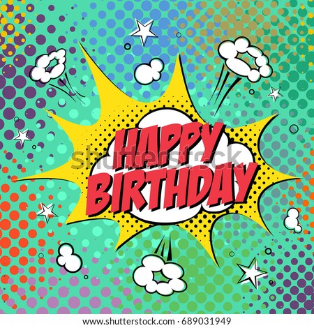 Happy Birthday Style Comic Book Stock Vector 689031949 - Shutterstock
