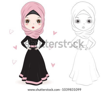 46 Coloring Pages Muslim Girl Images & Pictures In HD