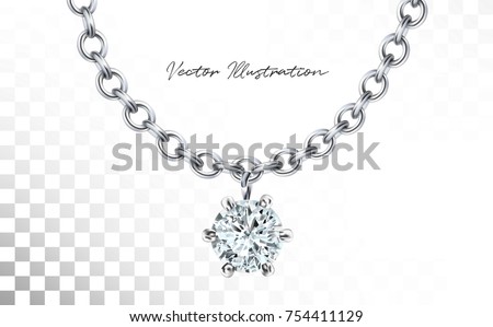 silver necklace diamond platinum chain gem stock vector 754411129 diamond jewelry sale flyers