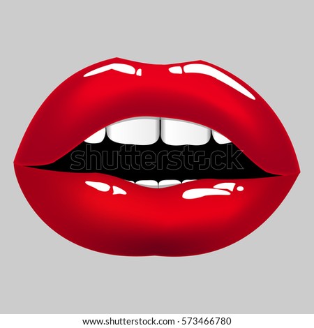 Illustration Closeup Vampire Mouth Sharp Fangs Stock Vector 129940208 ...