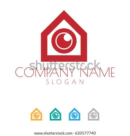 eye logo with the shape of house