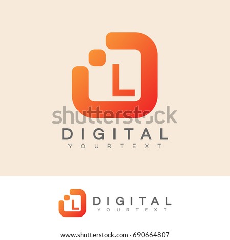 digital initial Letter L Logo design