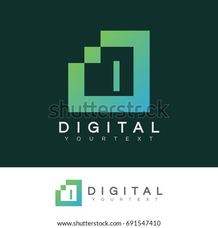 digital initial Letter I Logo design