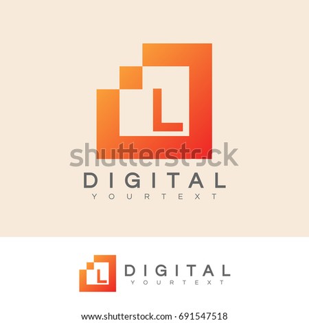 digital initial Letter L Logo design