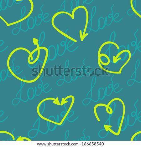 Handdrawn Valentines Day Love You Sketchy Stock Vector 49497703 ...