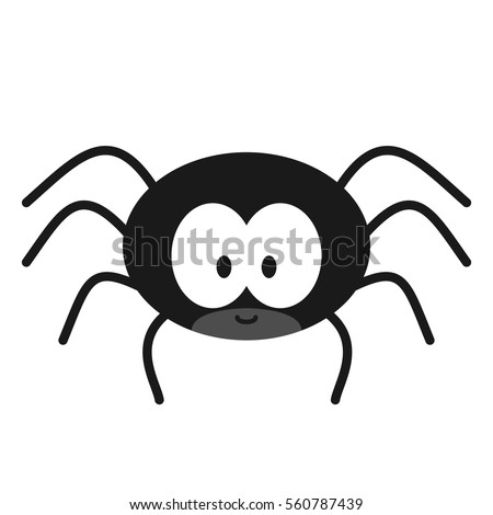 Cute Isolated Black Halloween Spider On Stock Vector 560787439  Shutterstock