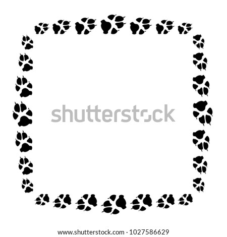 dog cat paw white footprint frame stock vector royalty free