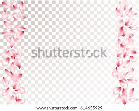 Falling Pink Flower Petal Confetti Vector เวกเตอร์สต็อก 614655929