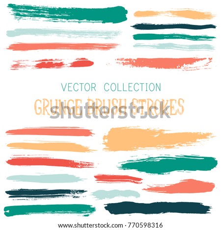 Hipster Paint Brush Strokes Vector  Band    