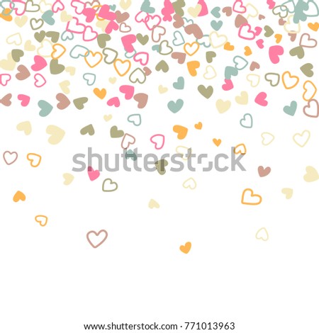 Flying Hearts Pastel Pattern Background Illustration Stock Illustration ...