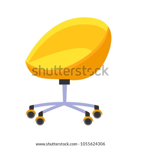 bright yellow orange office chair isolated stock vector 1055624306