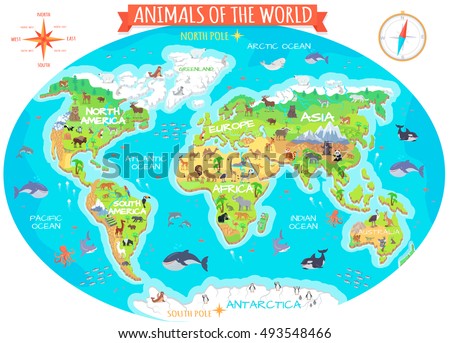 Animals World Vector Flat Style Animals Stock Vector 493548466 Shutterstock