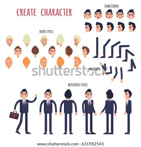 Businessman Character Generator Various Emotions 