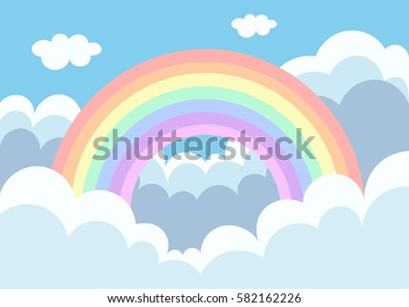 Pastel Rainbow Cloud Background Stock Vector (Royalty Free) 582162226