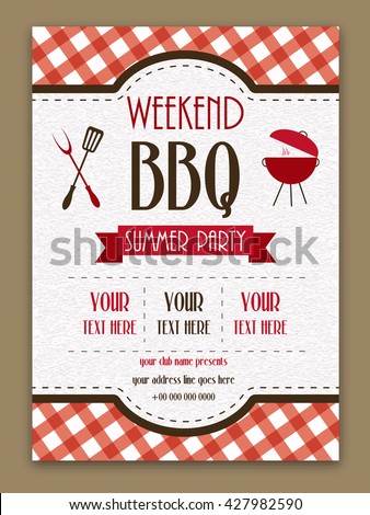 Barbecue Template or Menu design with space for your text.